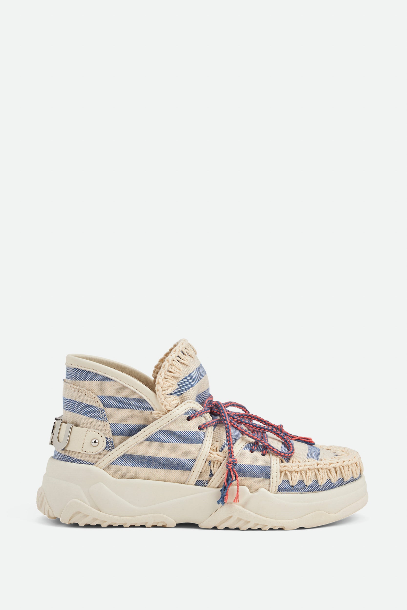 Mou Eskimo Sneaker aus gestreiftem Stoff zum Schnüren