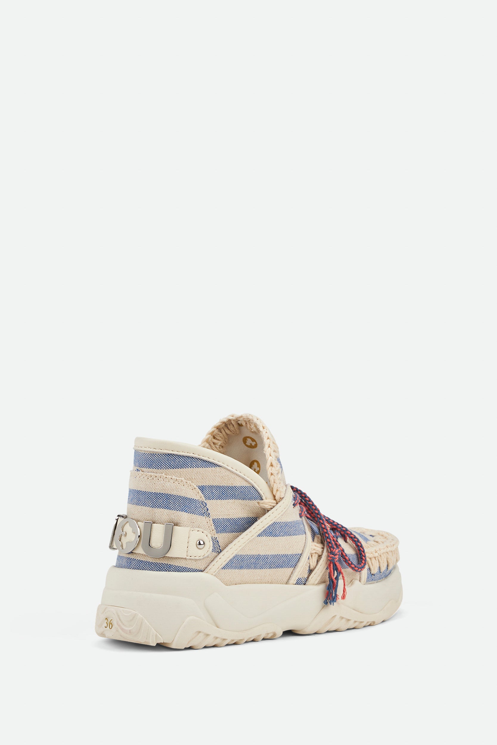 Mou Eskimo Sneaker aus gestreiftem Stoff zum Schnüren