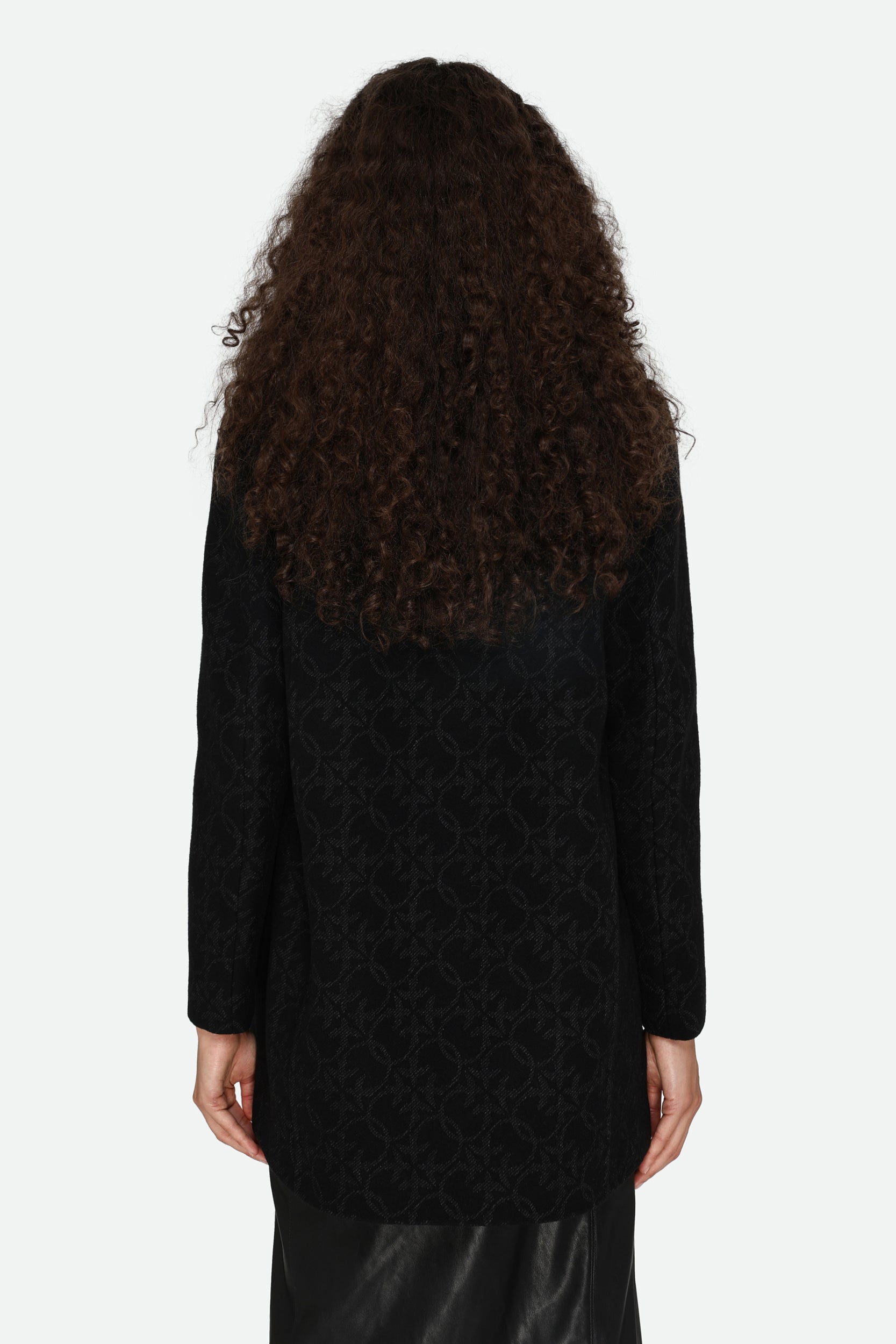 Pinko Schwarz Logo-Mantel