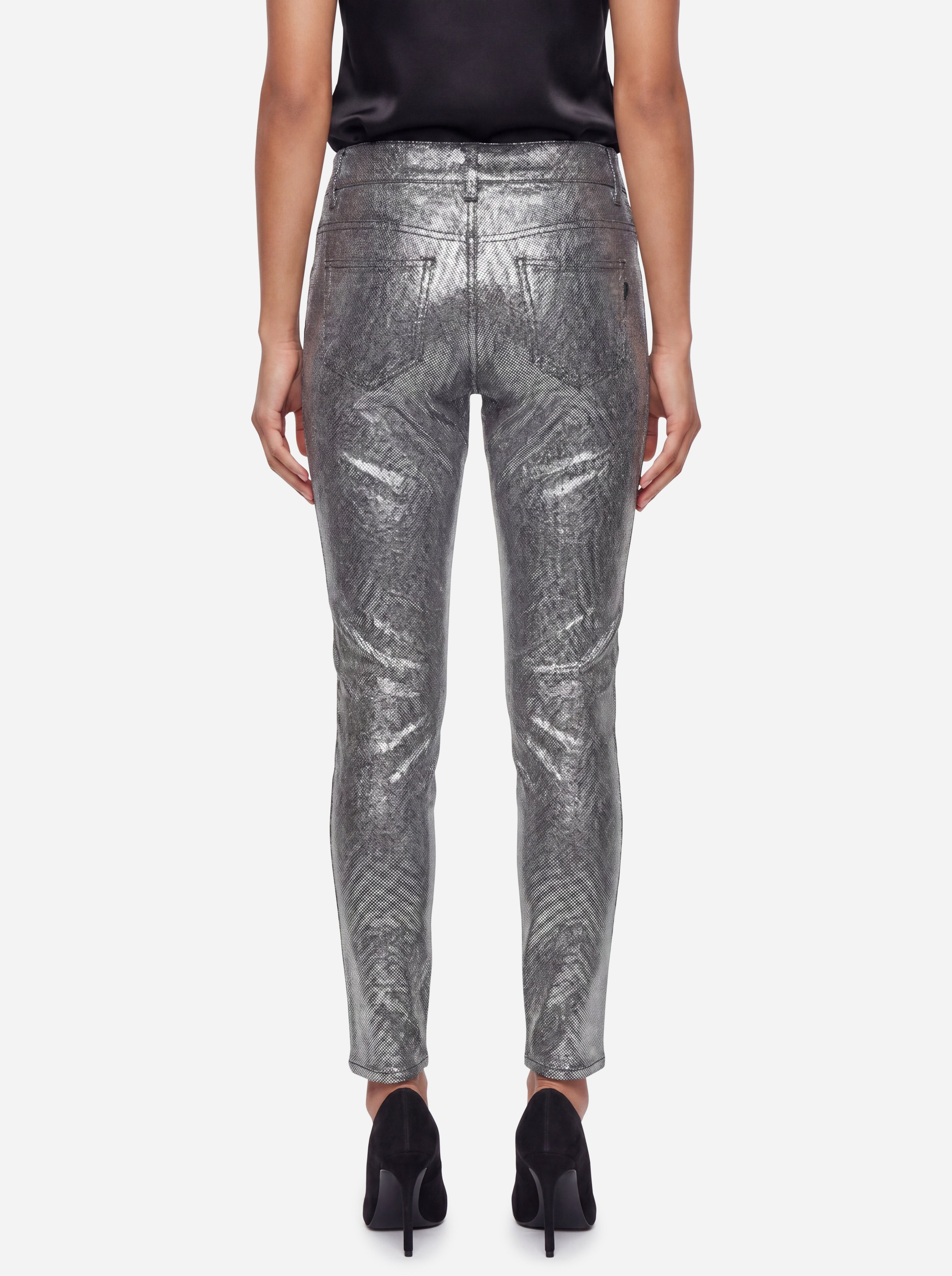 Dondup Pantalone Appetite Argentato Lamè