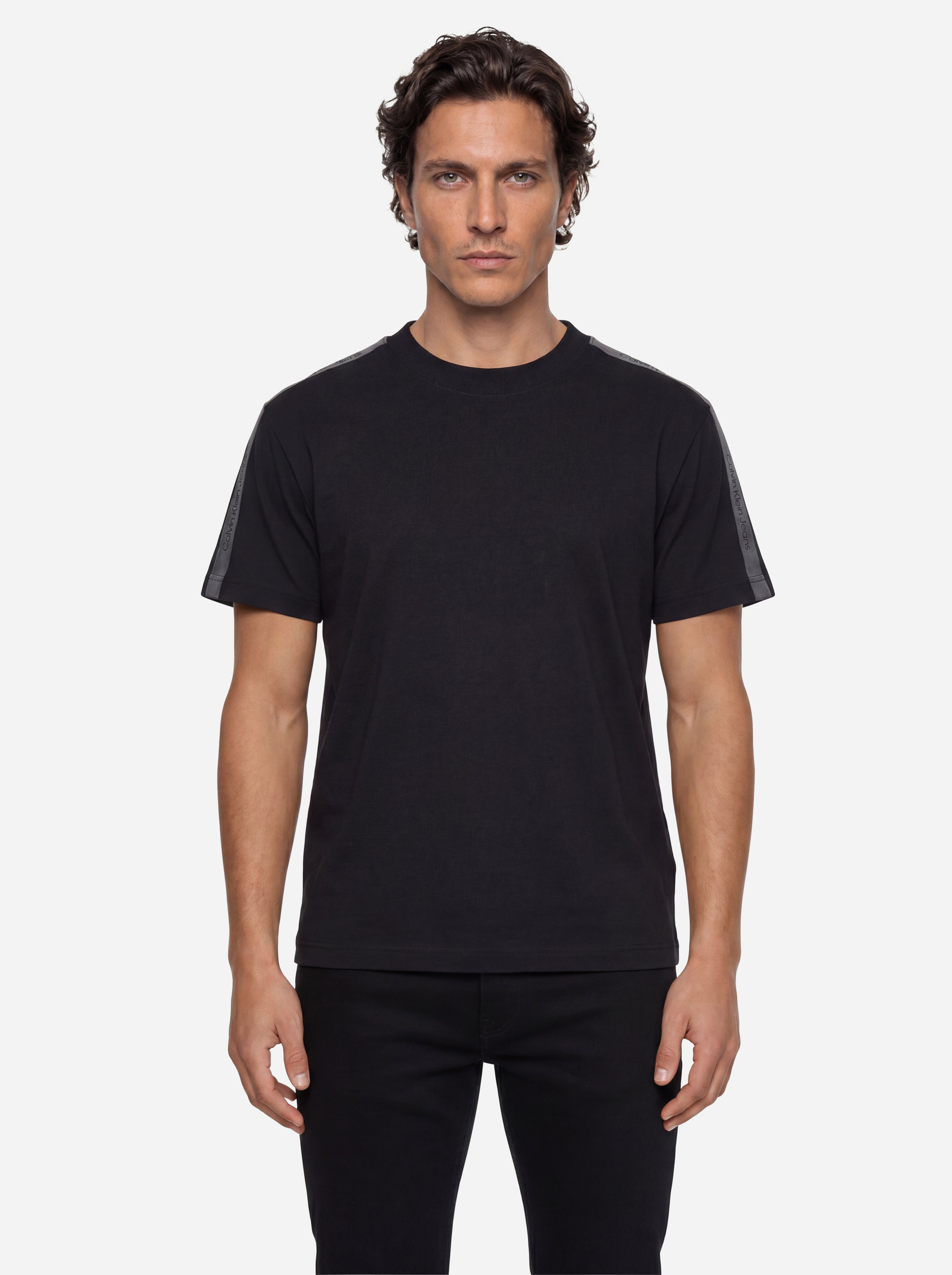 Calvin Klein Jeans Tshirt Nera in Cotone