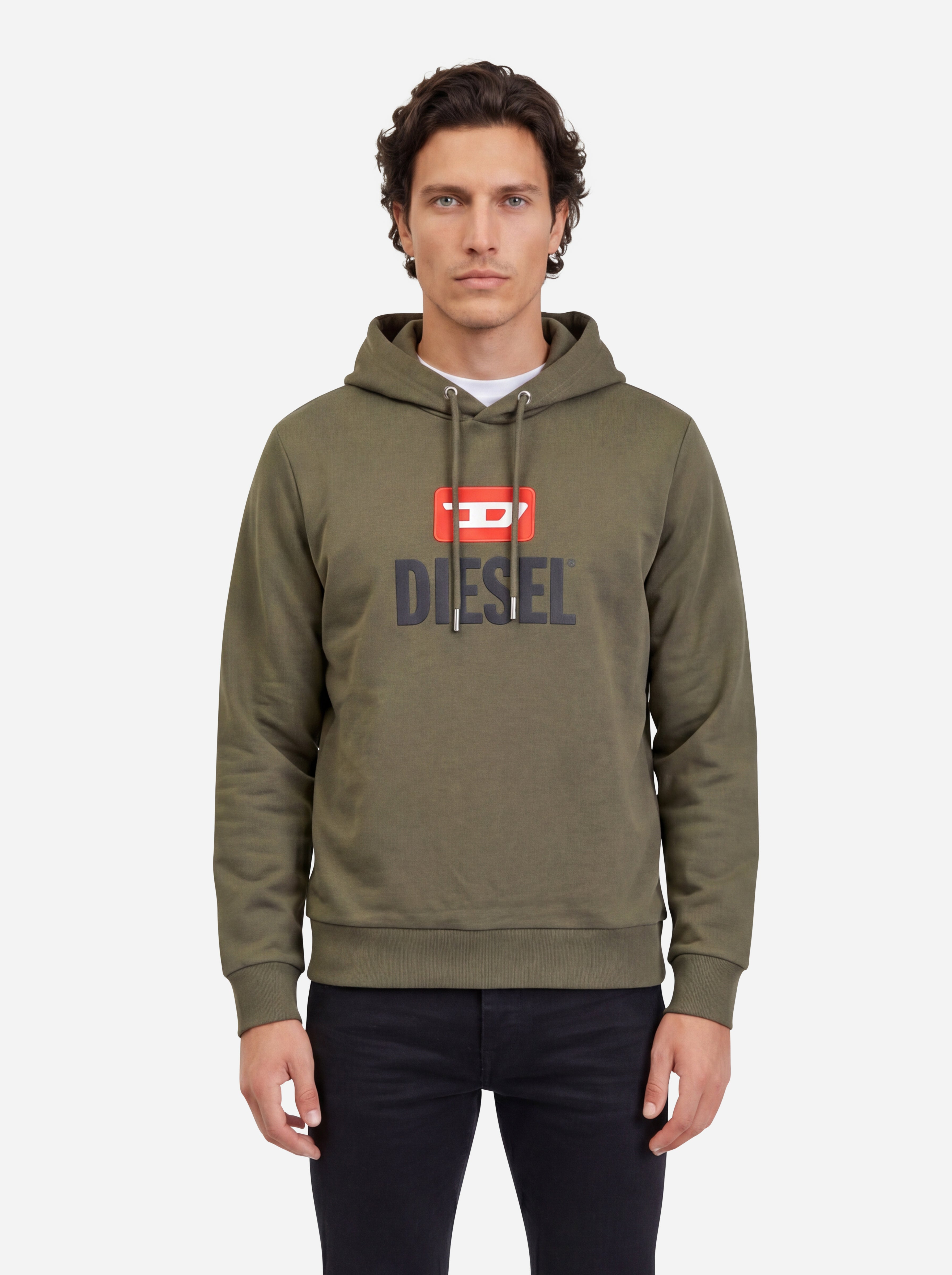Diesel Felpa con Cappuccio con Logo Verdone