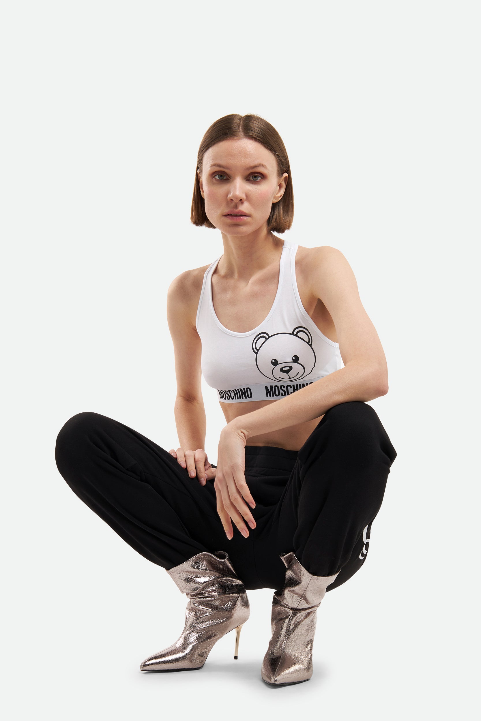 Weiße Oberteil Moschino