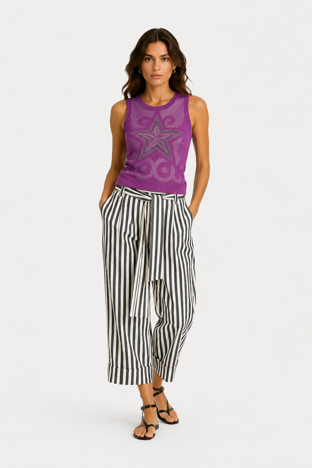 Twinset Gestreifte Cropped-Hosen