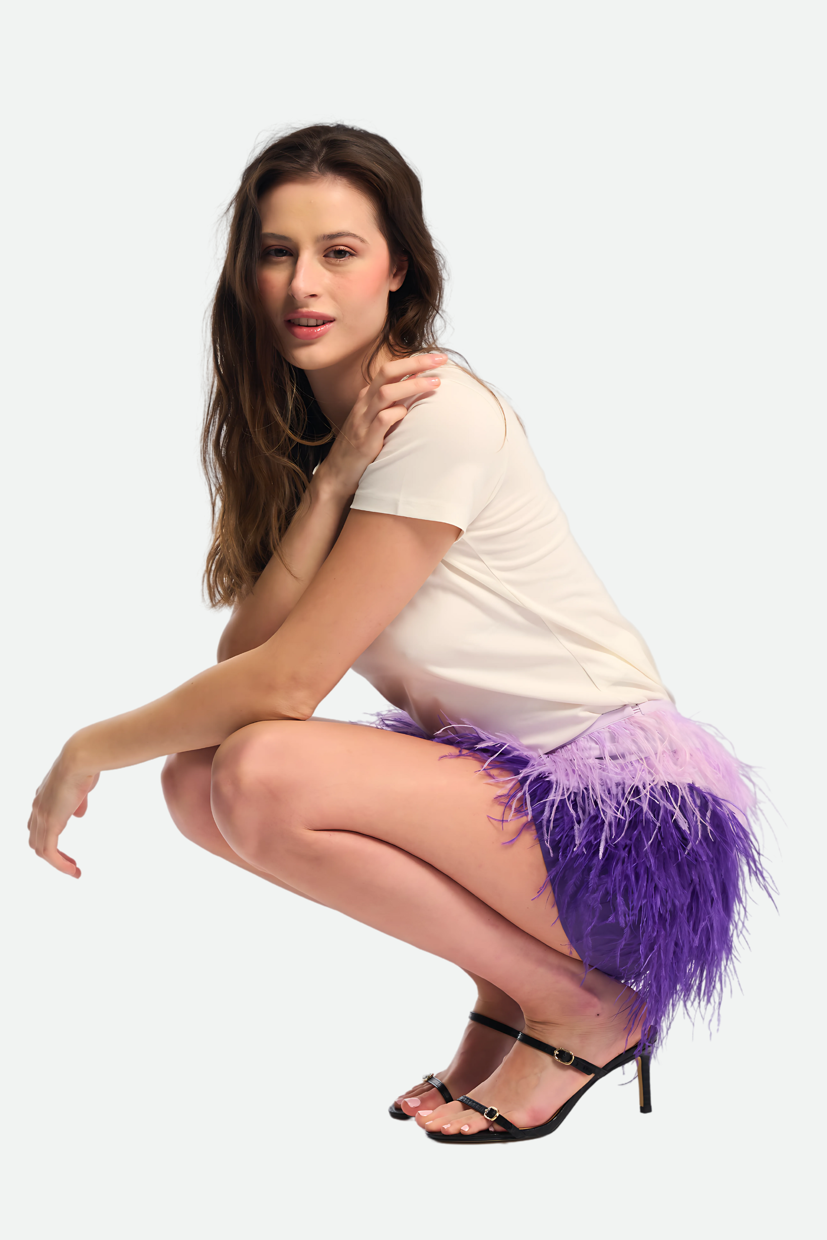 Twinset Miniröcke Federn Lila