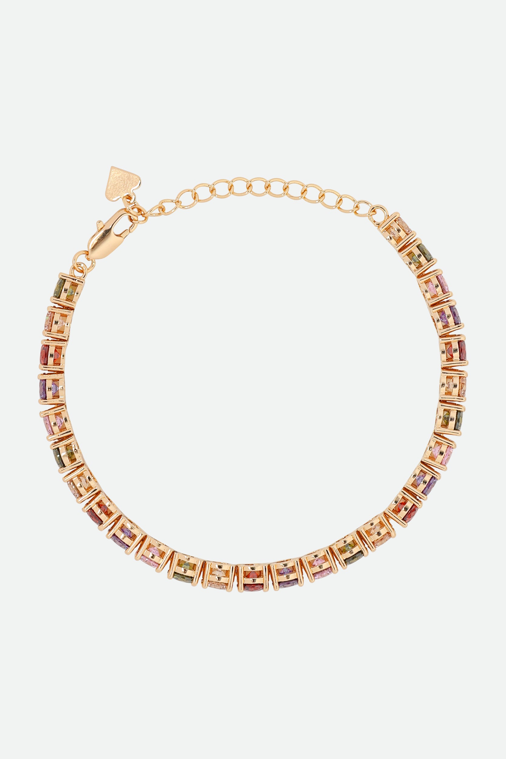 Melusina Bijoux Armband in Gold mit bunten Zirkonen