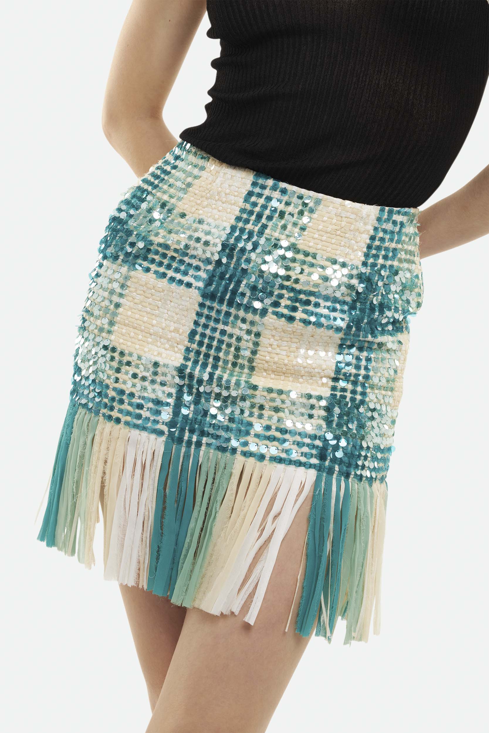 Elisabetta Franchi Weiße und Grüne Rock