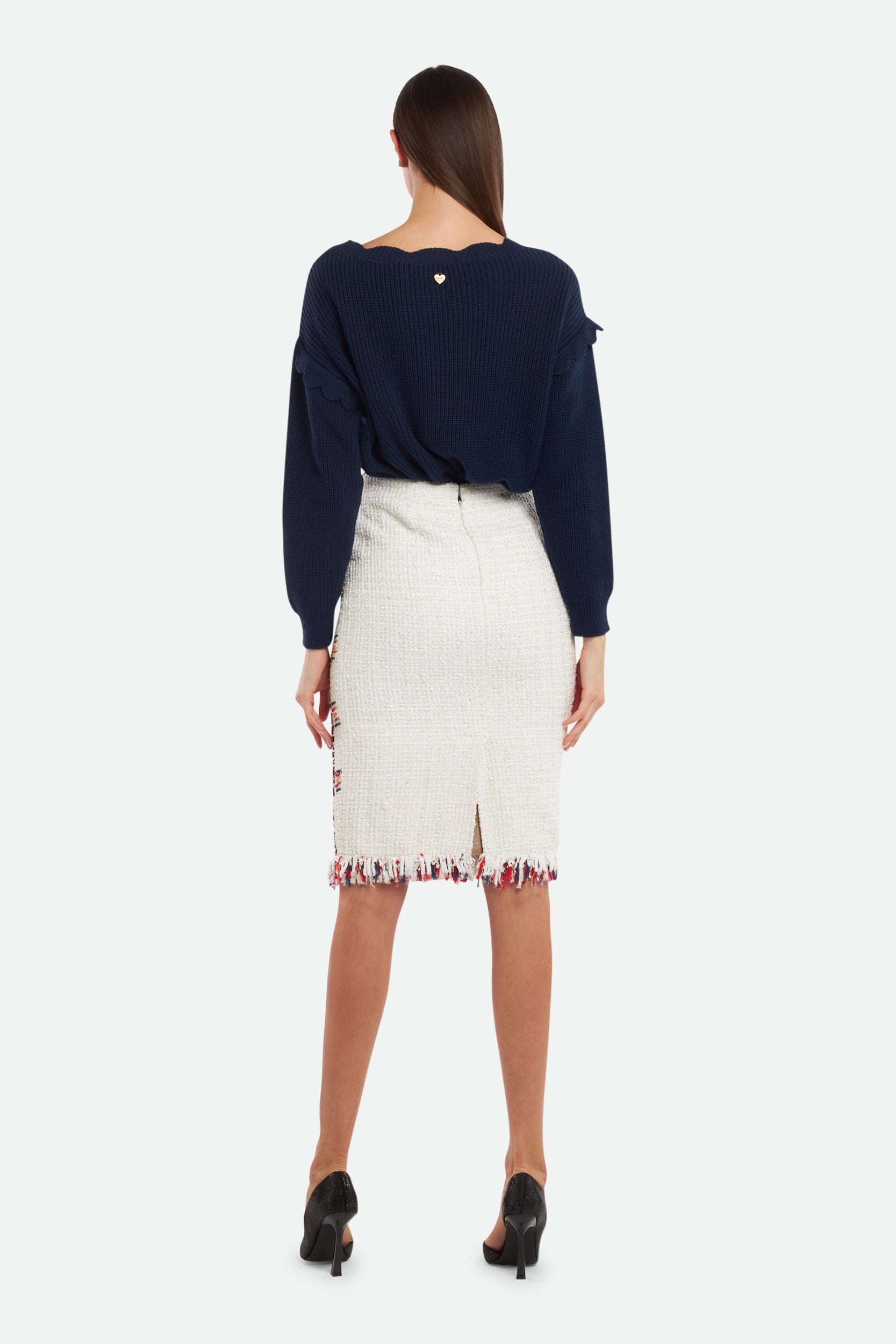 Elisabetta Franchi Beige Longuette Rock