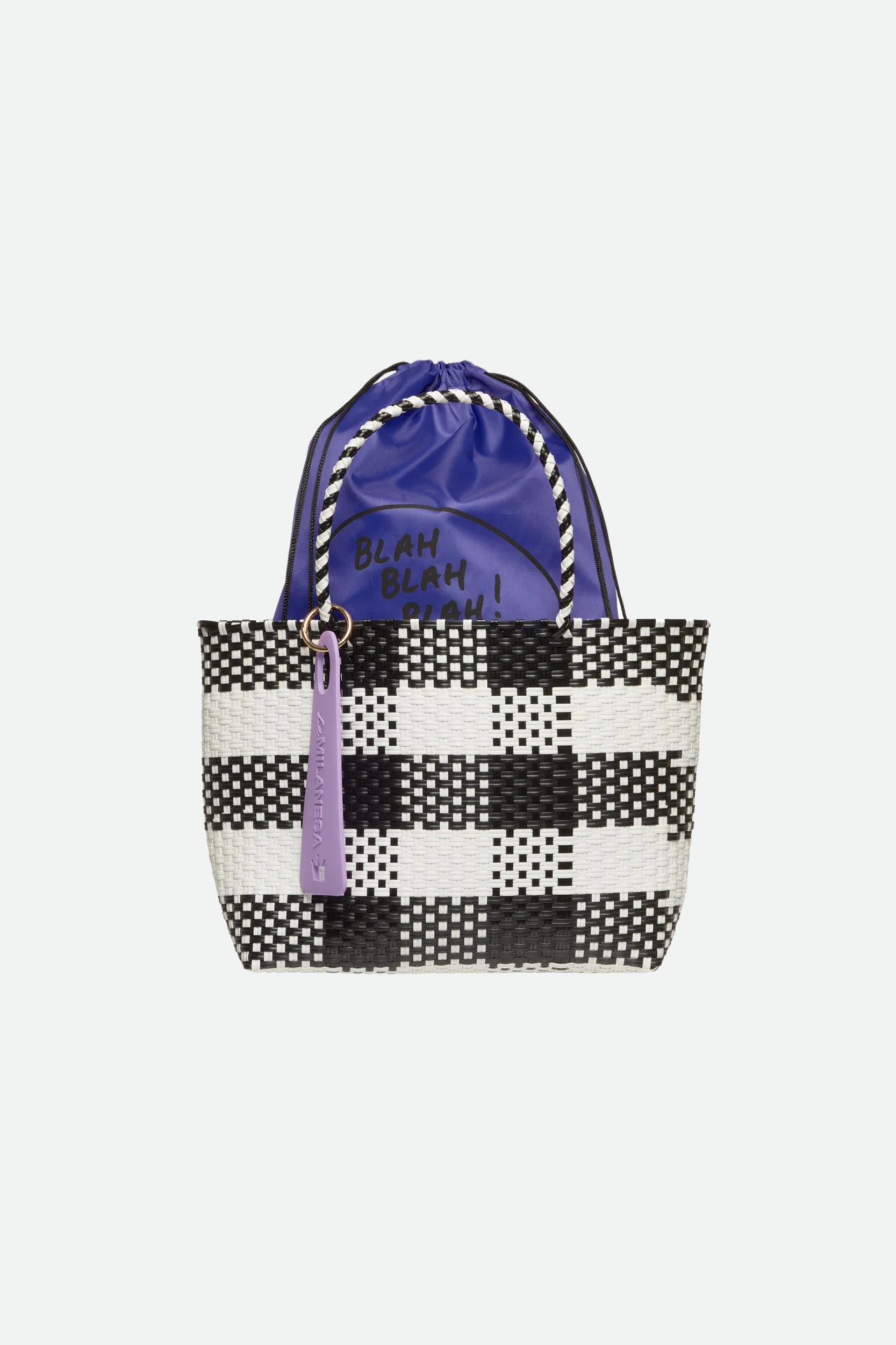 La Milanesa Negroni Medium Quadri Weiße und Schwarz