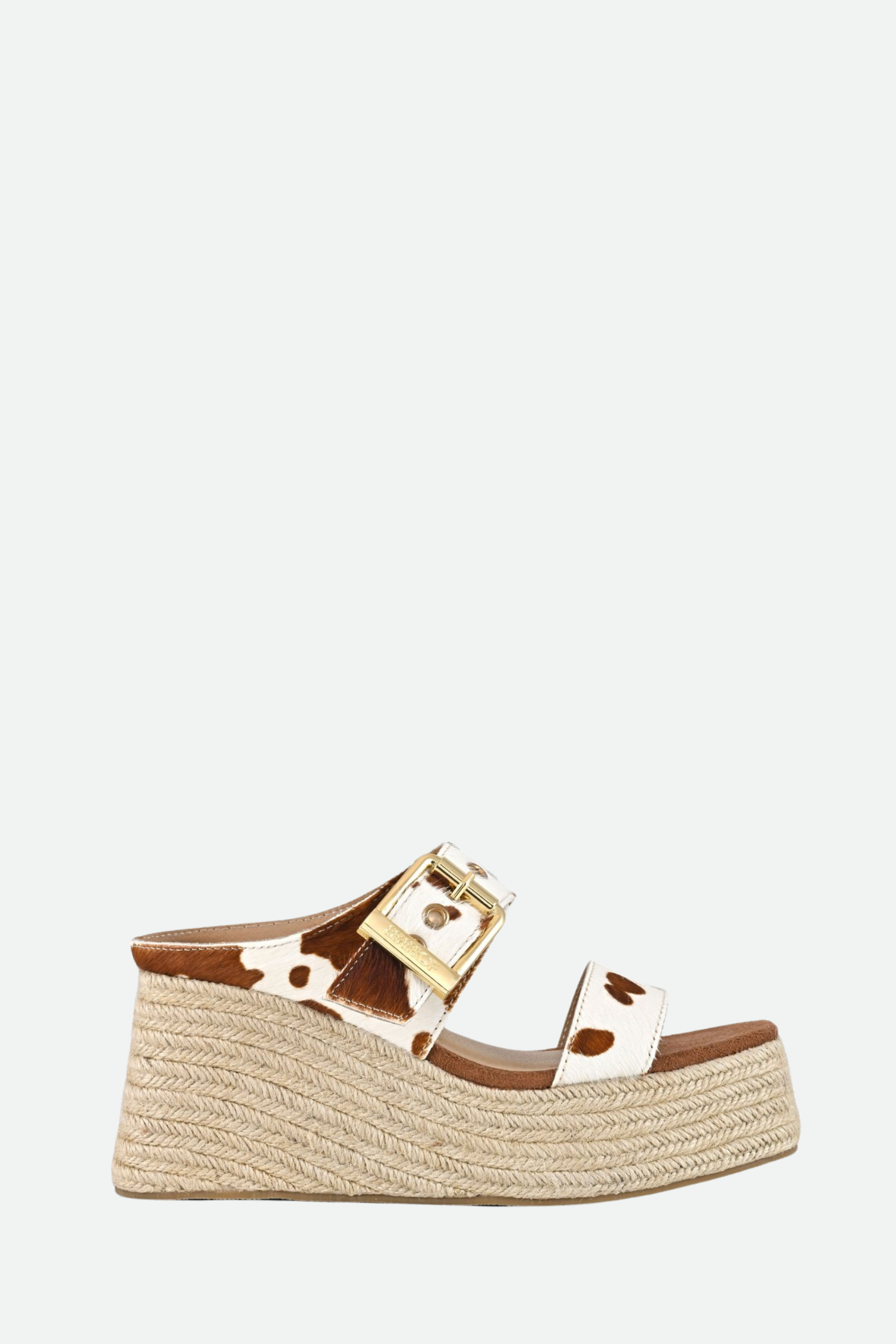 Colors of California Wedge-Sandalette aus Ponyleder
