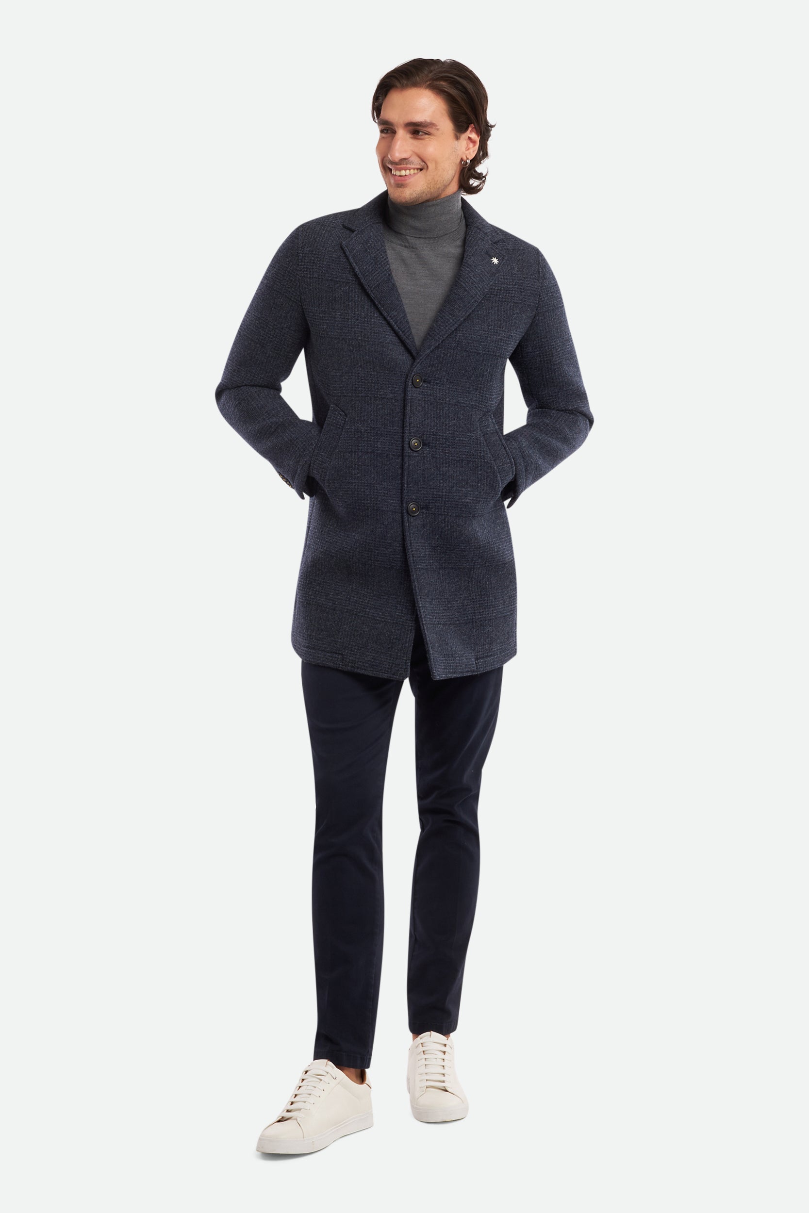 Blau Mantel aus Wollmischung Manuel Ritz