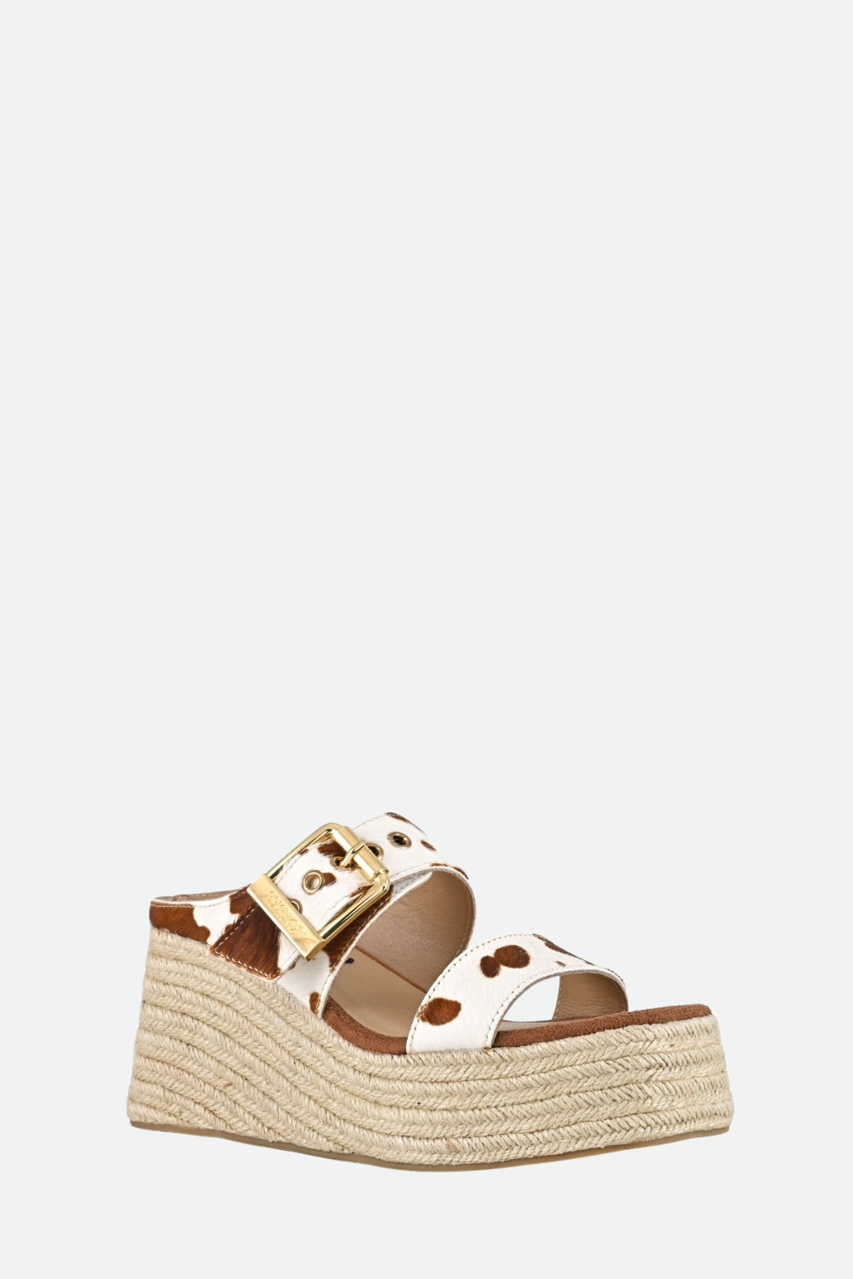 Colors of California Wedge-Sandalette aus Ponyleder