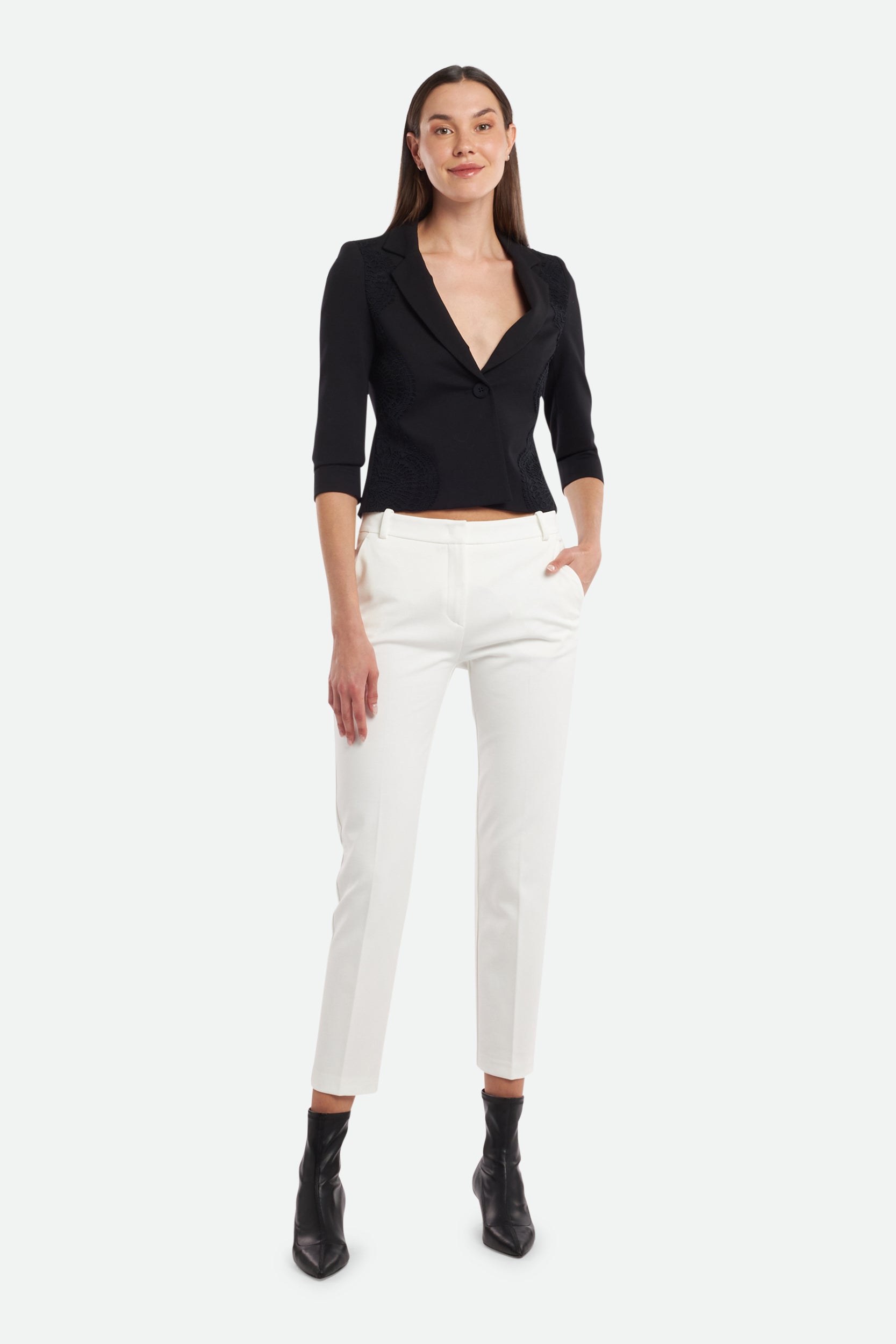 Pinko Weiße Crop-Hose