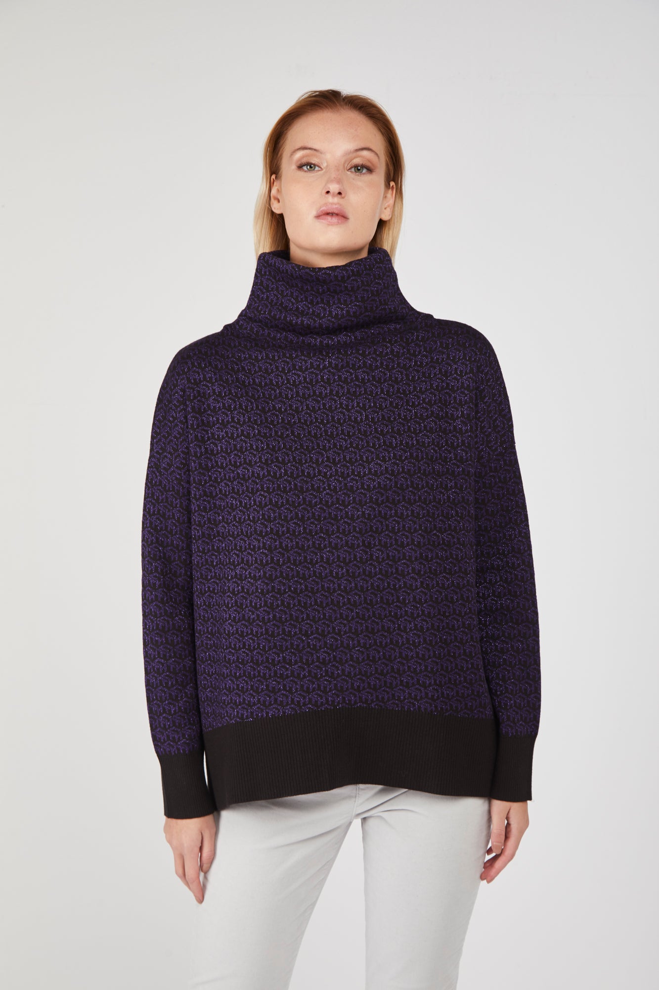 TOMMY HILFIGER Schwarz Rollkragenpullover mit Glitzermonogramm