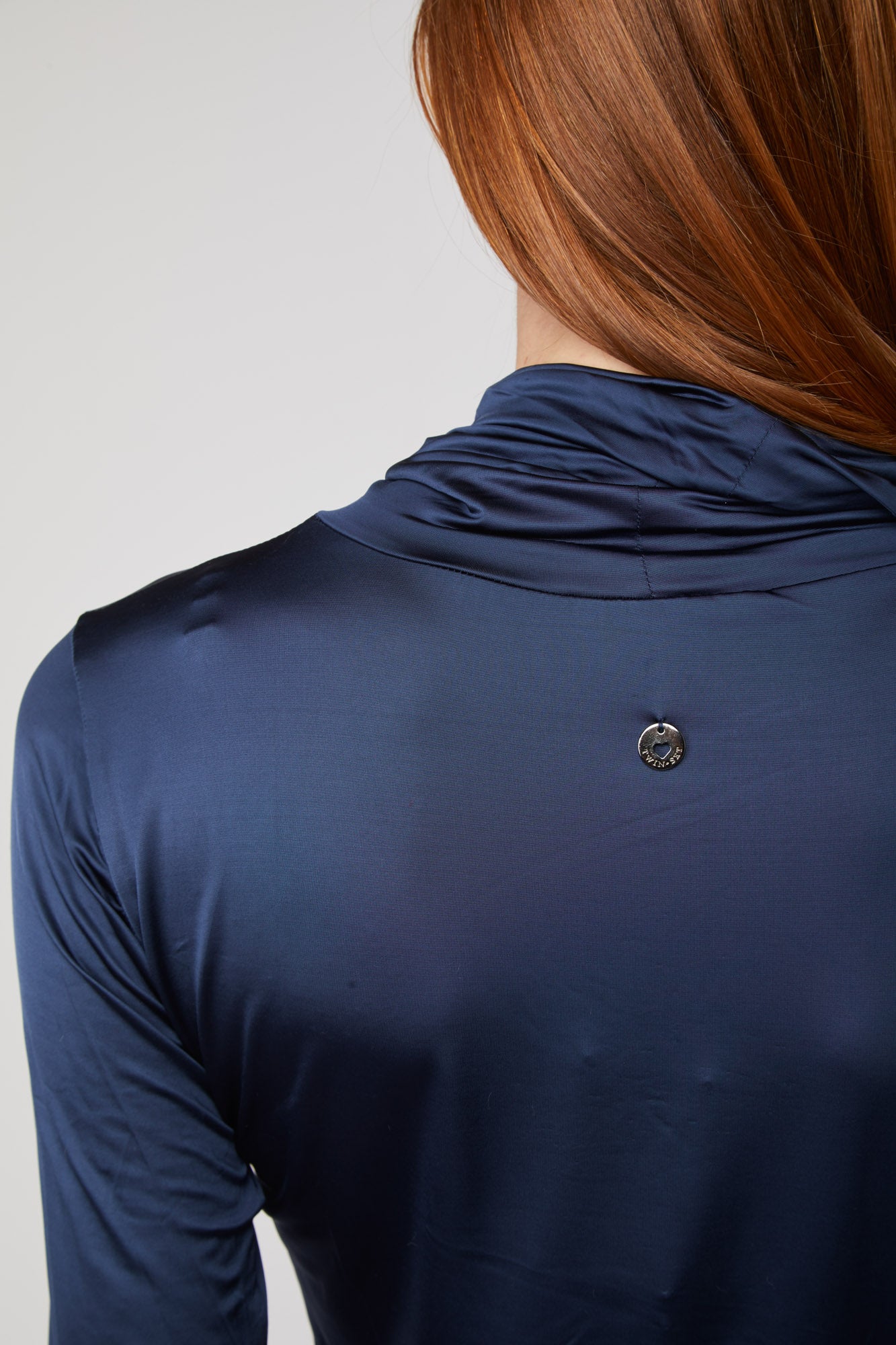 TWINSET Rollkragenpullover in glänzendem Blau