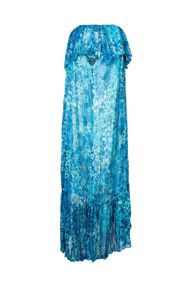 TWINSET Blau One-Shoulder-Kleid mit Blumenmuster
