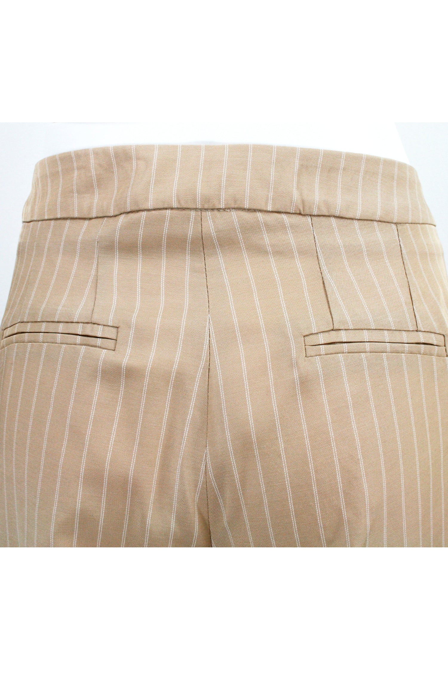 GIULIETTE BROWN Palazzo Pence Beige Nadelstreifenhose