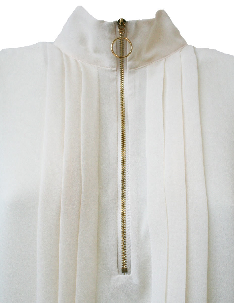 MEIN TWIN TWINSET Weiße Georgette-Kleid mit Rüschen