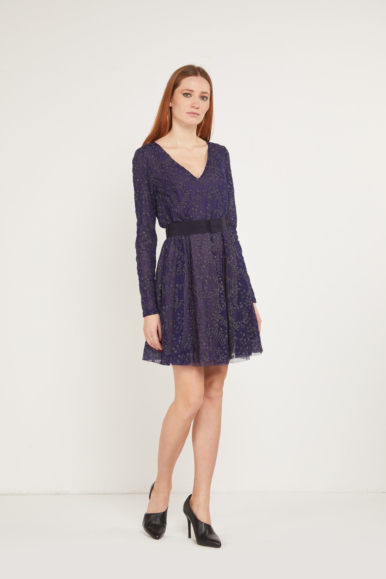 PRINCESSE LODO besticktes Blau Kleid