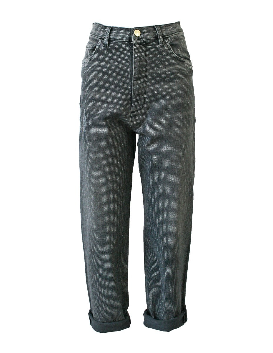 MY TWIN TWINSET Jeans Boyfriend mit Micro Glitter