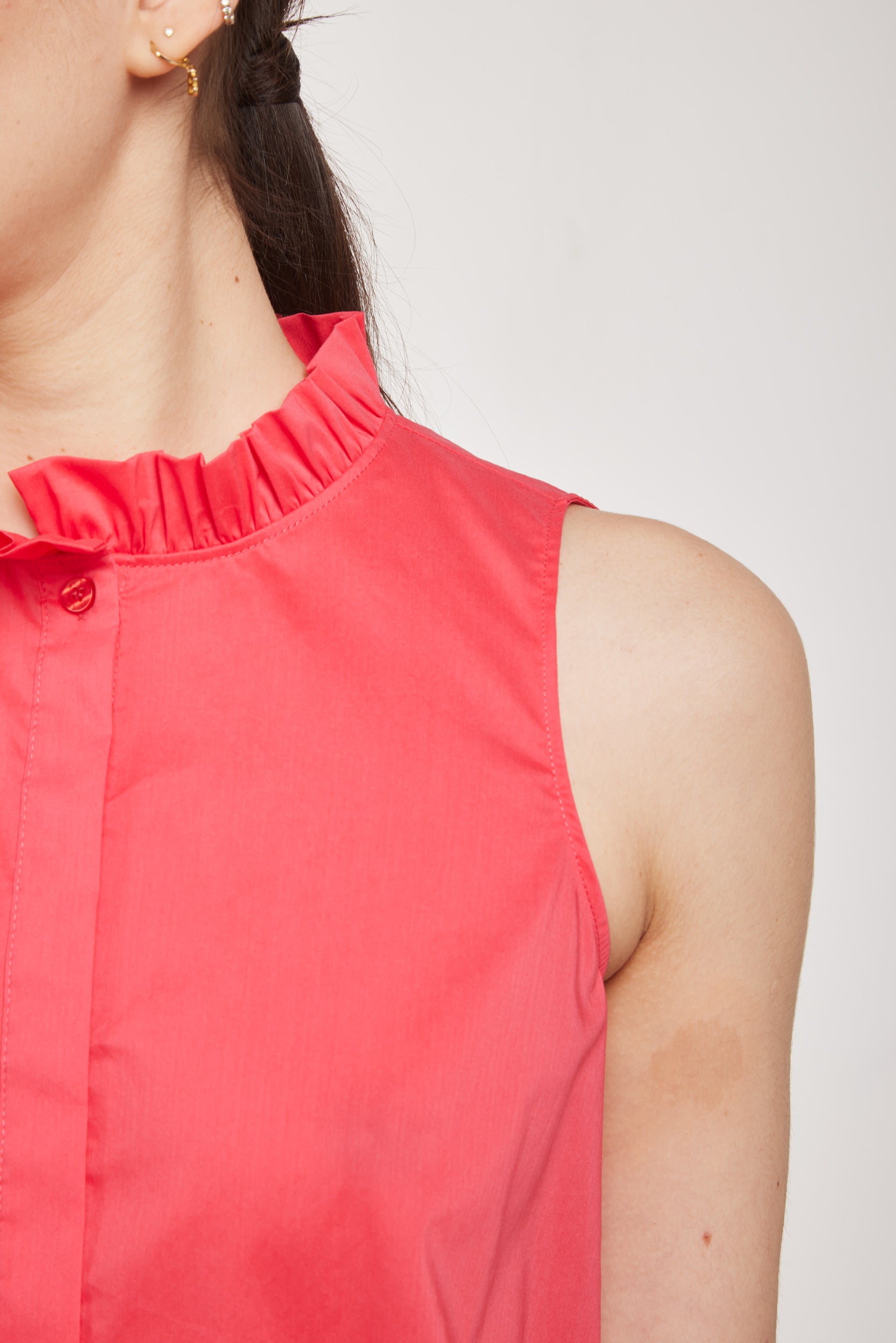 TWINSET Korallenoberteil mit gerafftem Kragen