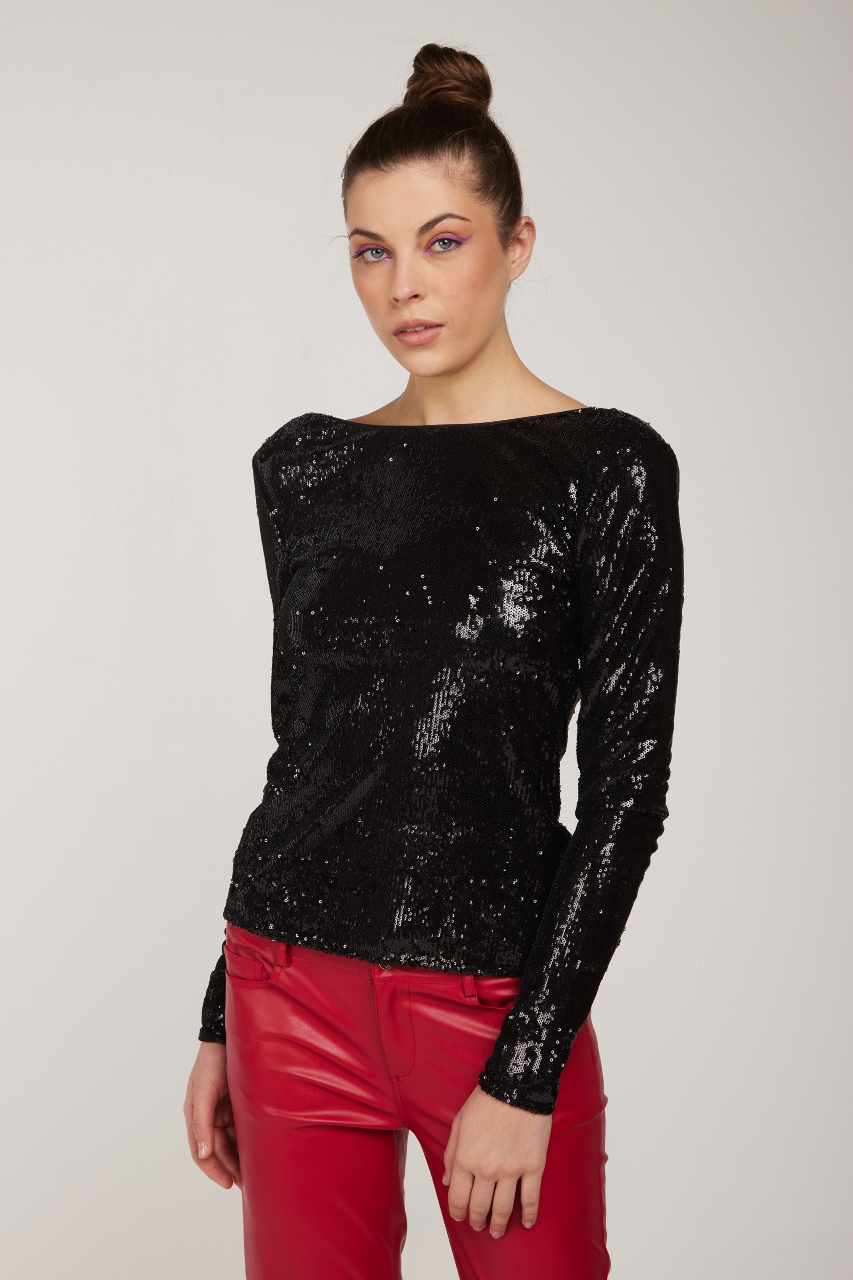 PATRIZIA PEPE Schwarz Pullover mit Pailletten