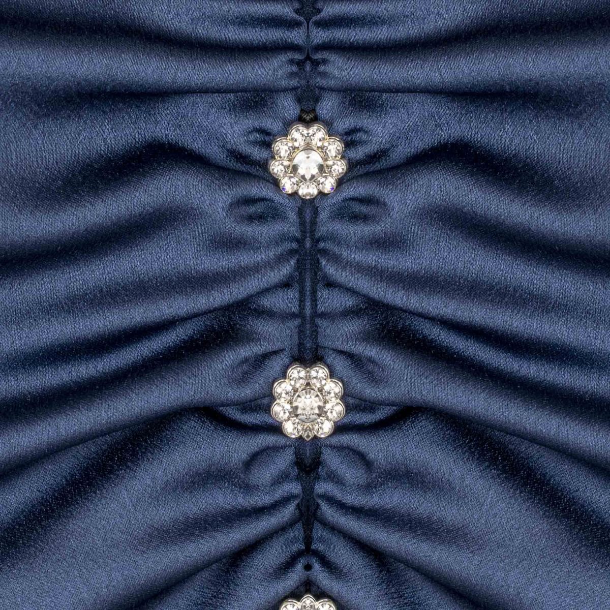 NINEMINUTES Blau gekräuselte Bluse