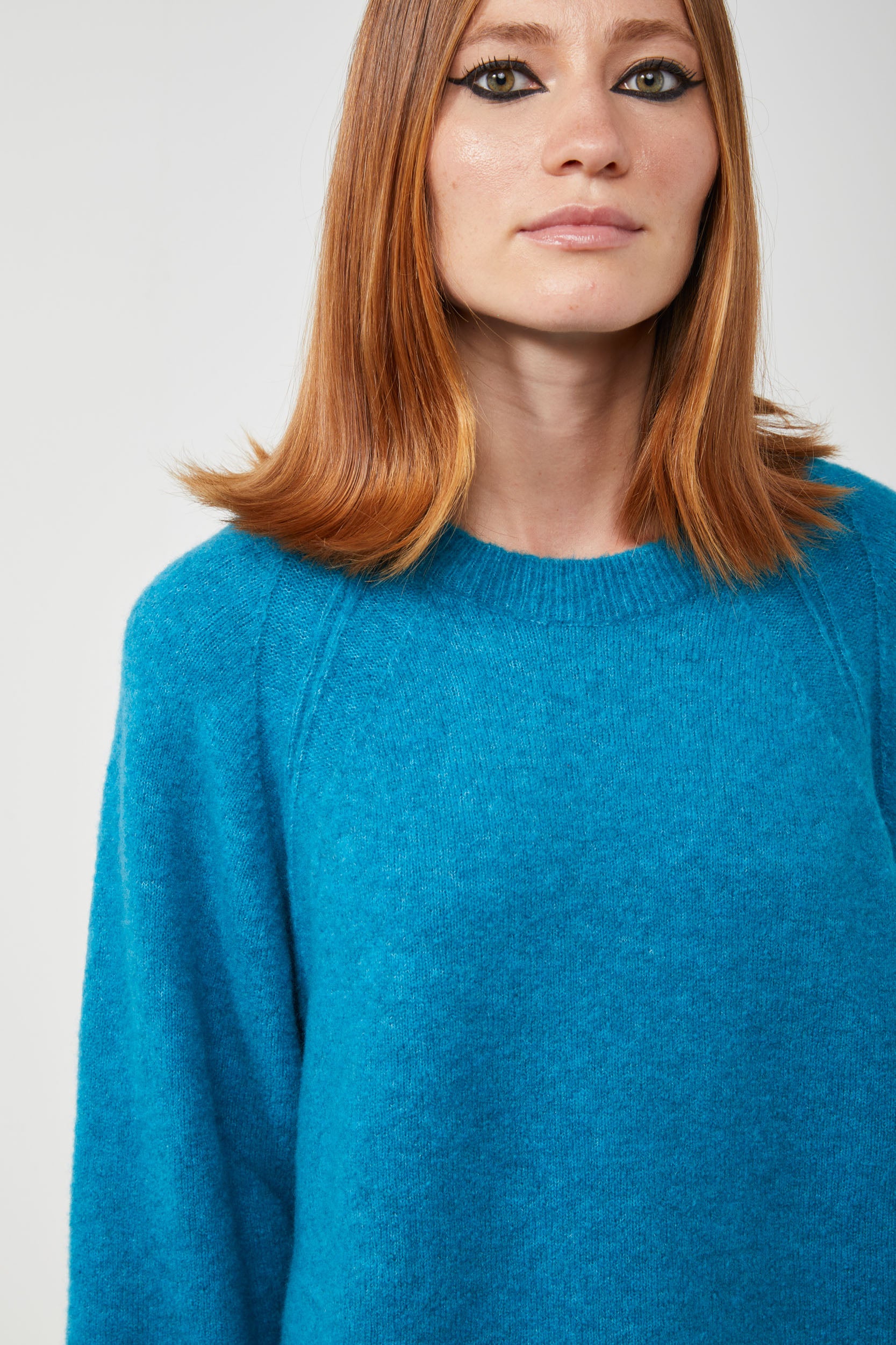 VICOLO Türkisfarbener Rundhalspullover