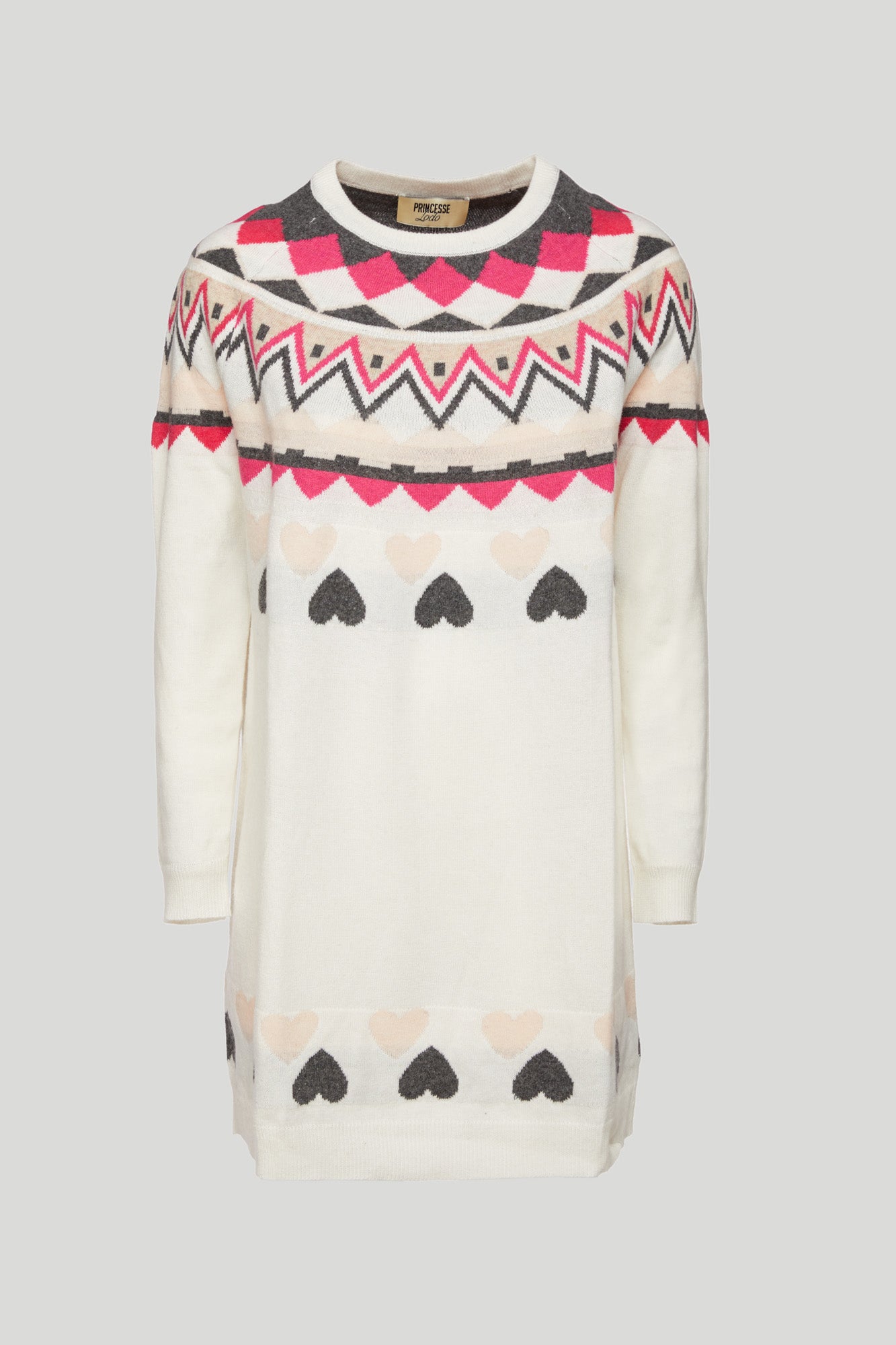 PRINCESSE LODO Übergroßer Pullover mit cremefarbenem Muster