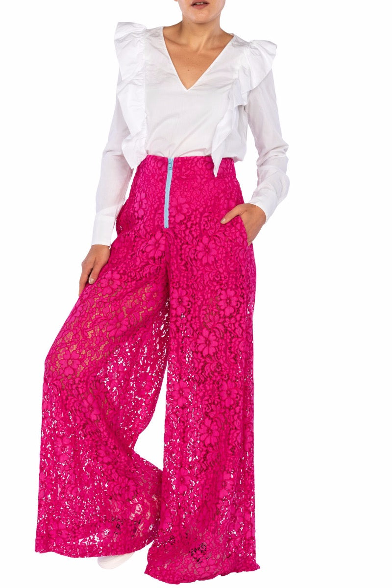 ULTRACHIC Fuchsia-Spitzenhose