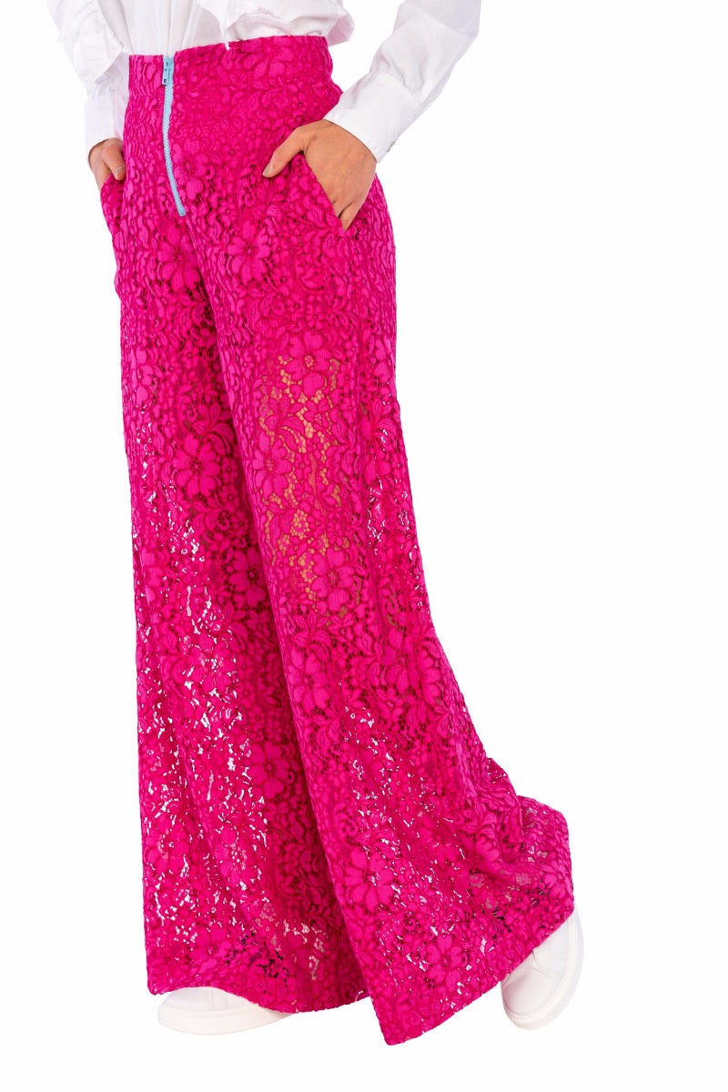 ULTRACHIC Fuchsia-Spitzenhose