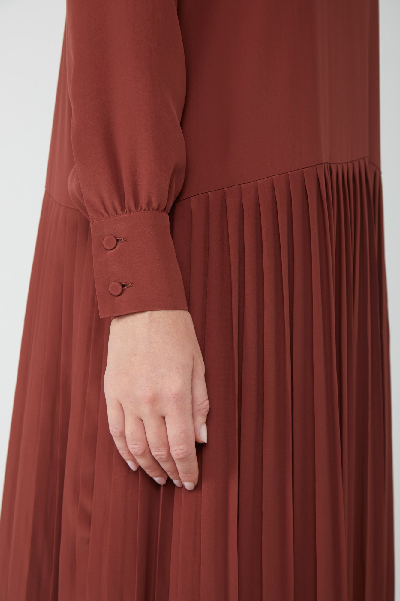 Silke Kleid mit Rock in Ziegelstein