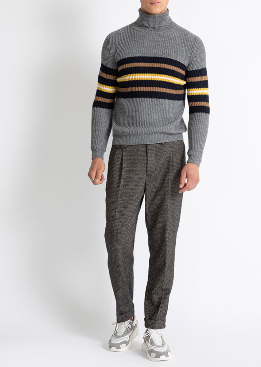 MANUEL RITZ Grau Rollkragenpullover