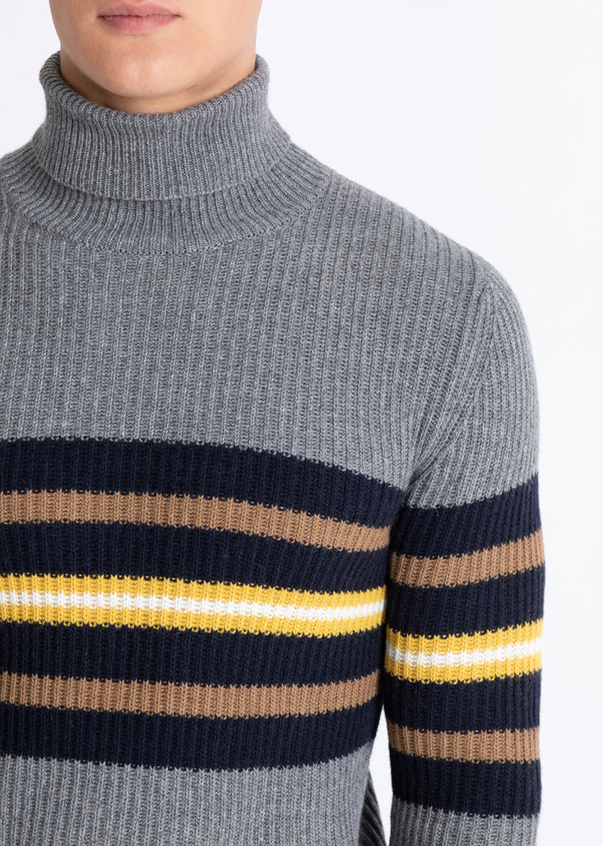 MANUEL RITZ Grau Rollkragenpullover