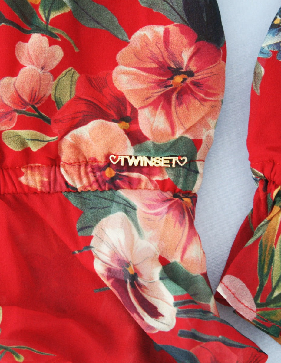 Twinset Girl Bluse mit Blumenmuster