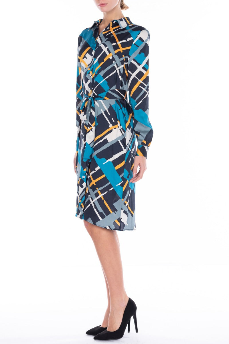TWINSET Hemdblusenkleid mit mehrfarbigem Muster