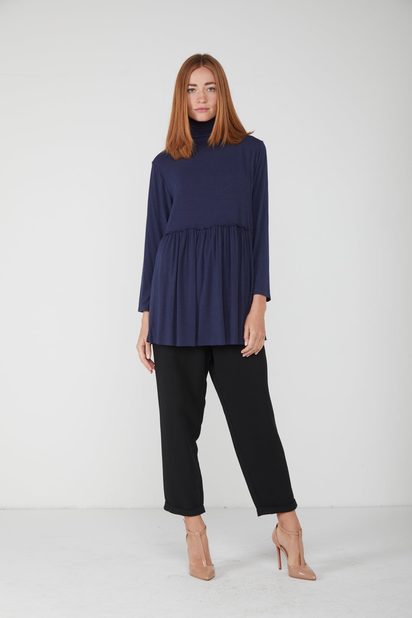 ALESSIA SANTI Blau Plissee-Wolf