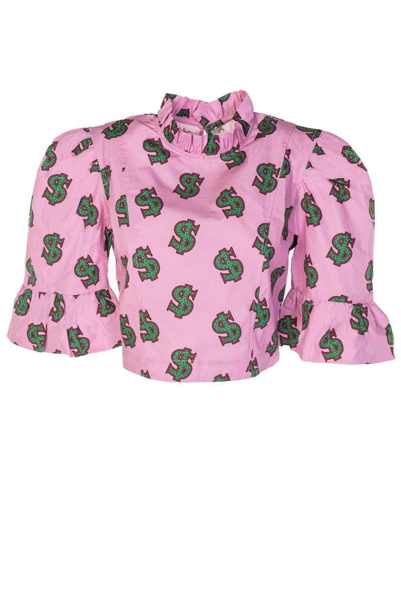 WEISSES Rose Crop-Dollar-Shirt