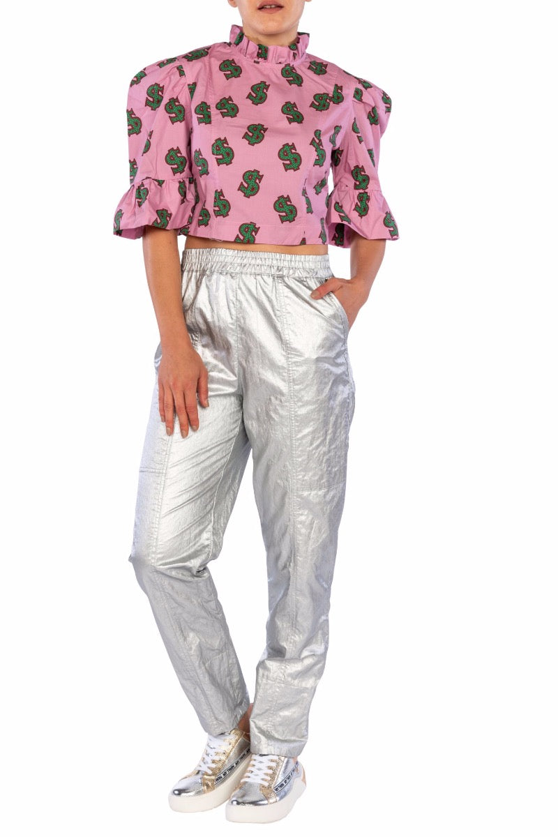WEISSES Rose Crop-Dollar-Shirt