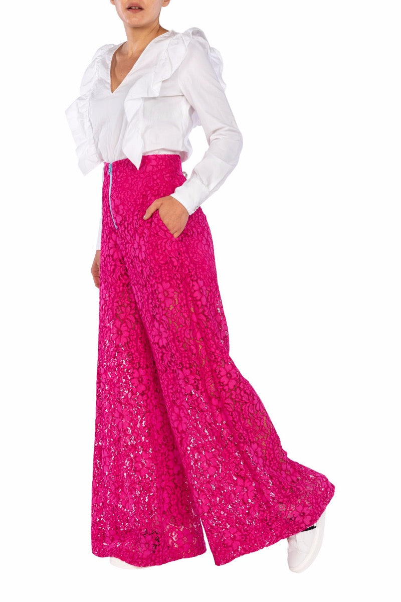 ULTRACHIC Fuchsia-Spitzenhose