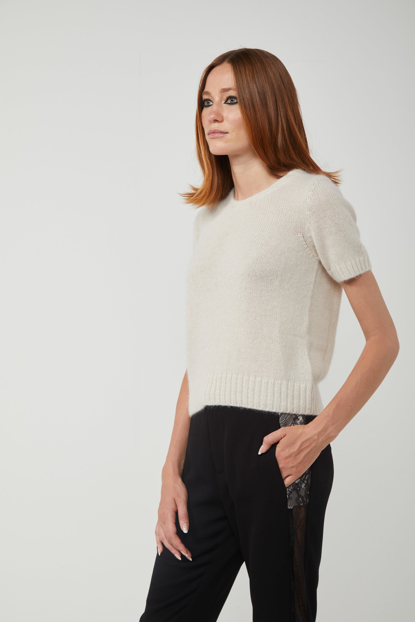 VICOLO Weiße Kurzarmhemd