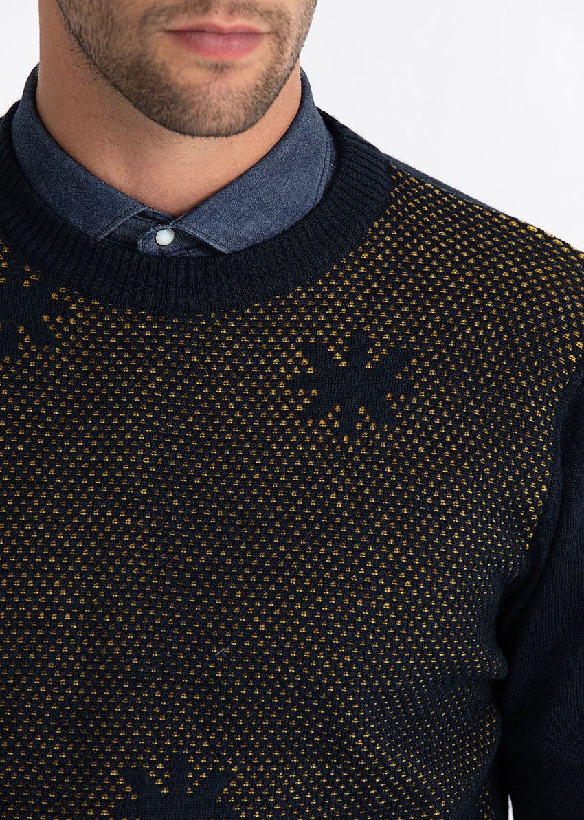 MANUEL RITZ Wollpullover mit Weberei