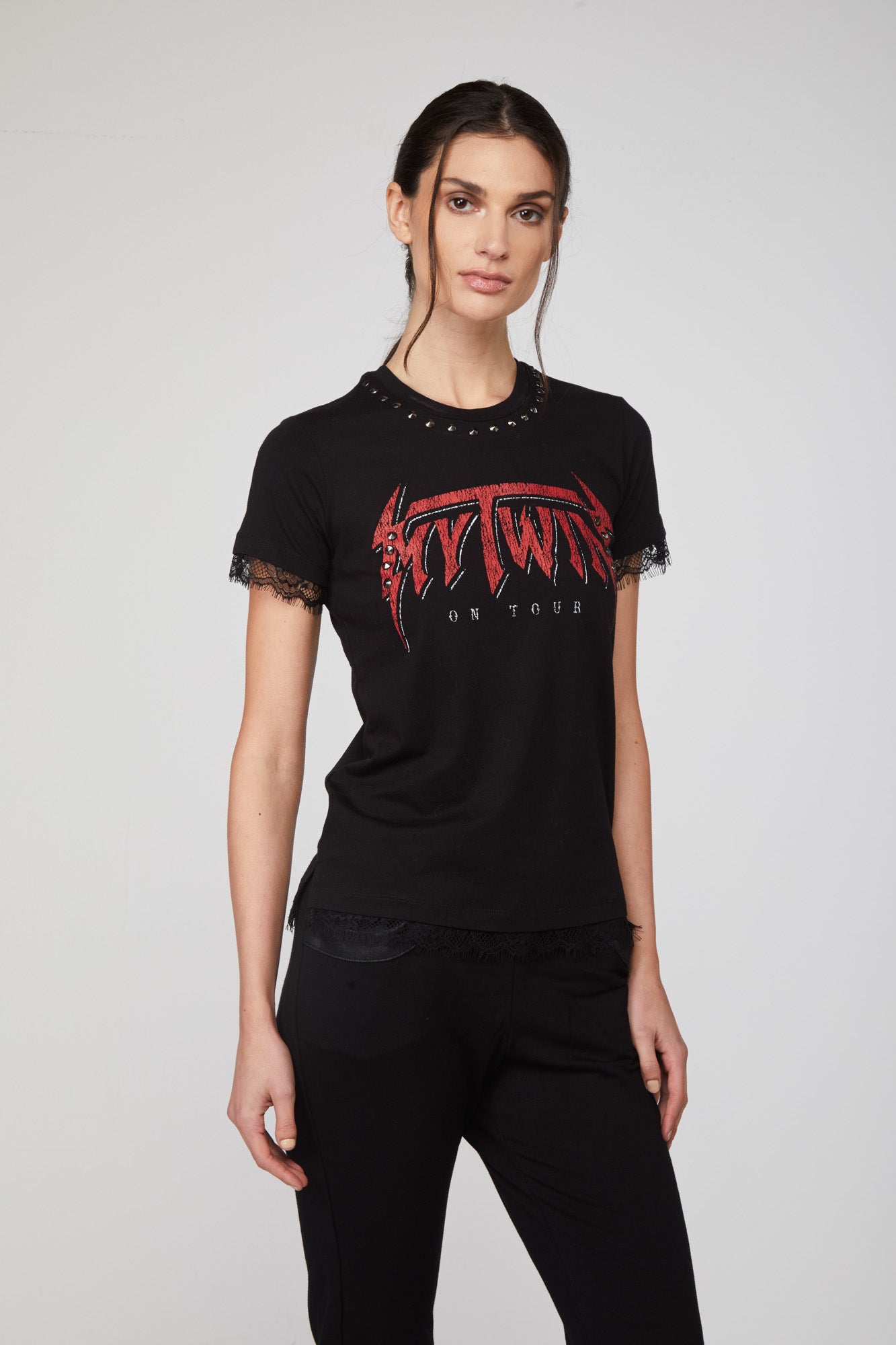 TWINSET T-Shirt Schwarz Punk