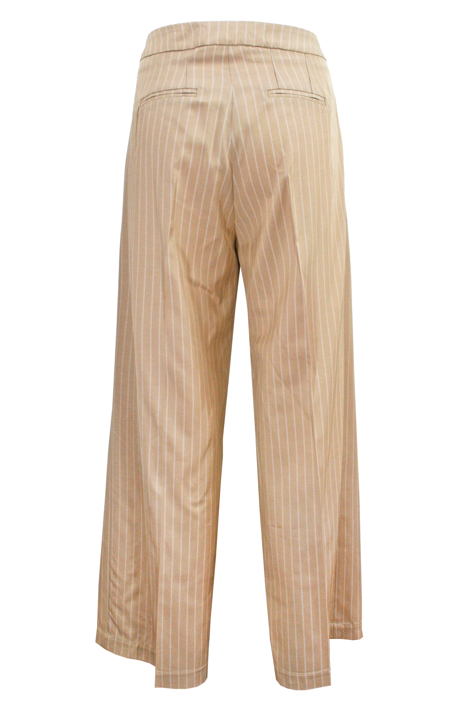 GIULIETTE BROWN Palazzo Pence Beige Nadelstreifenhose