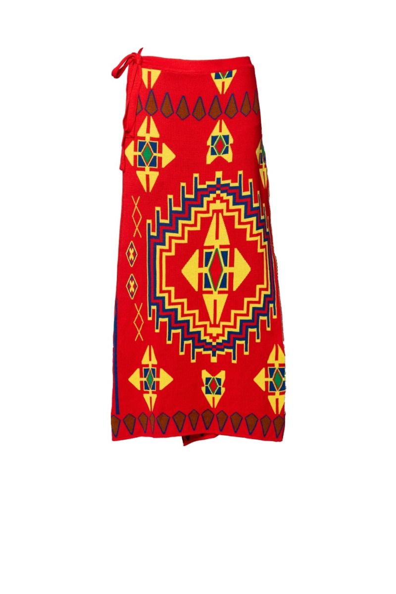 AKEP Rote Rock mit ethnischem Muster
