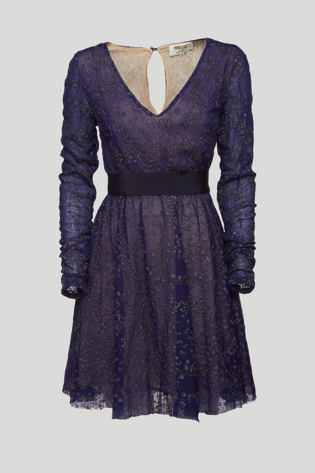 PRINCESSE LODO besticktes Blau Kleid