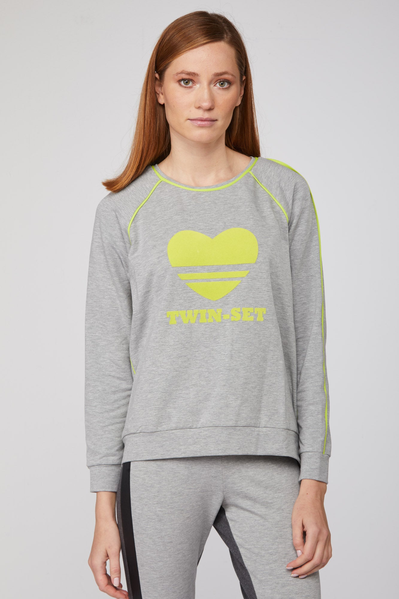 Grau TWINSET-Sweatshirt mit Herzdetail
