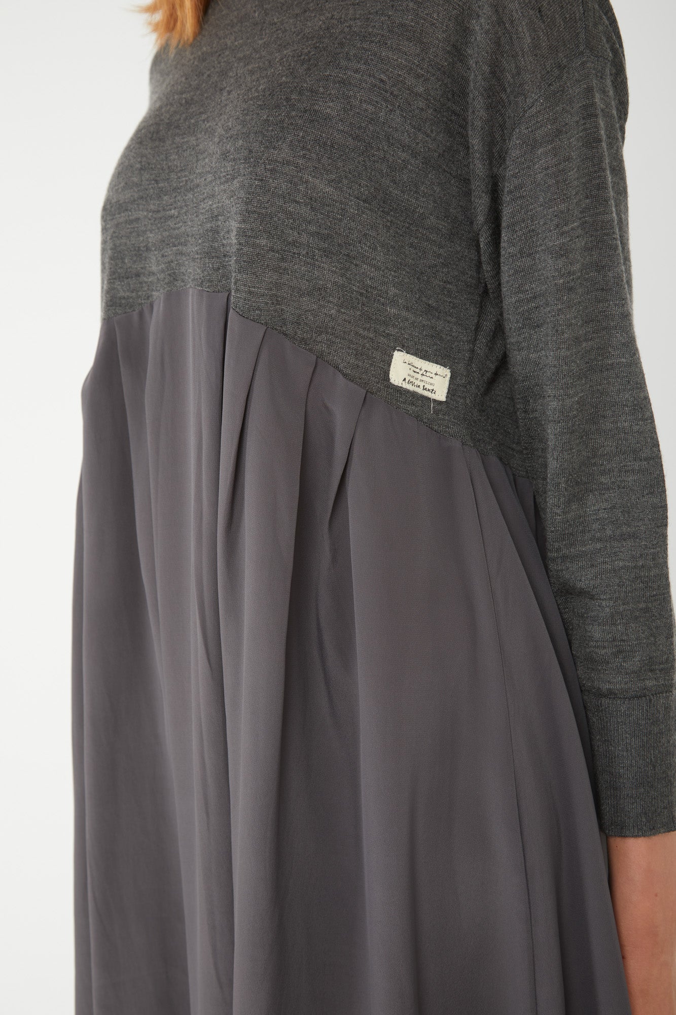 ALESSIA SANTI Kurzes Grau Empire-Kleid