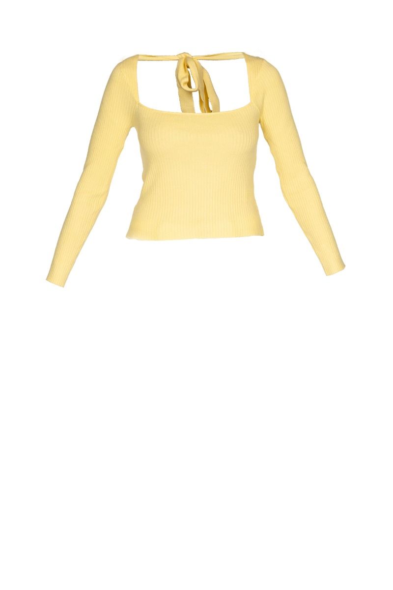 GLAMOURÖSER Gelbe Rippenpullover