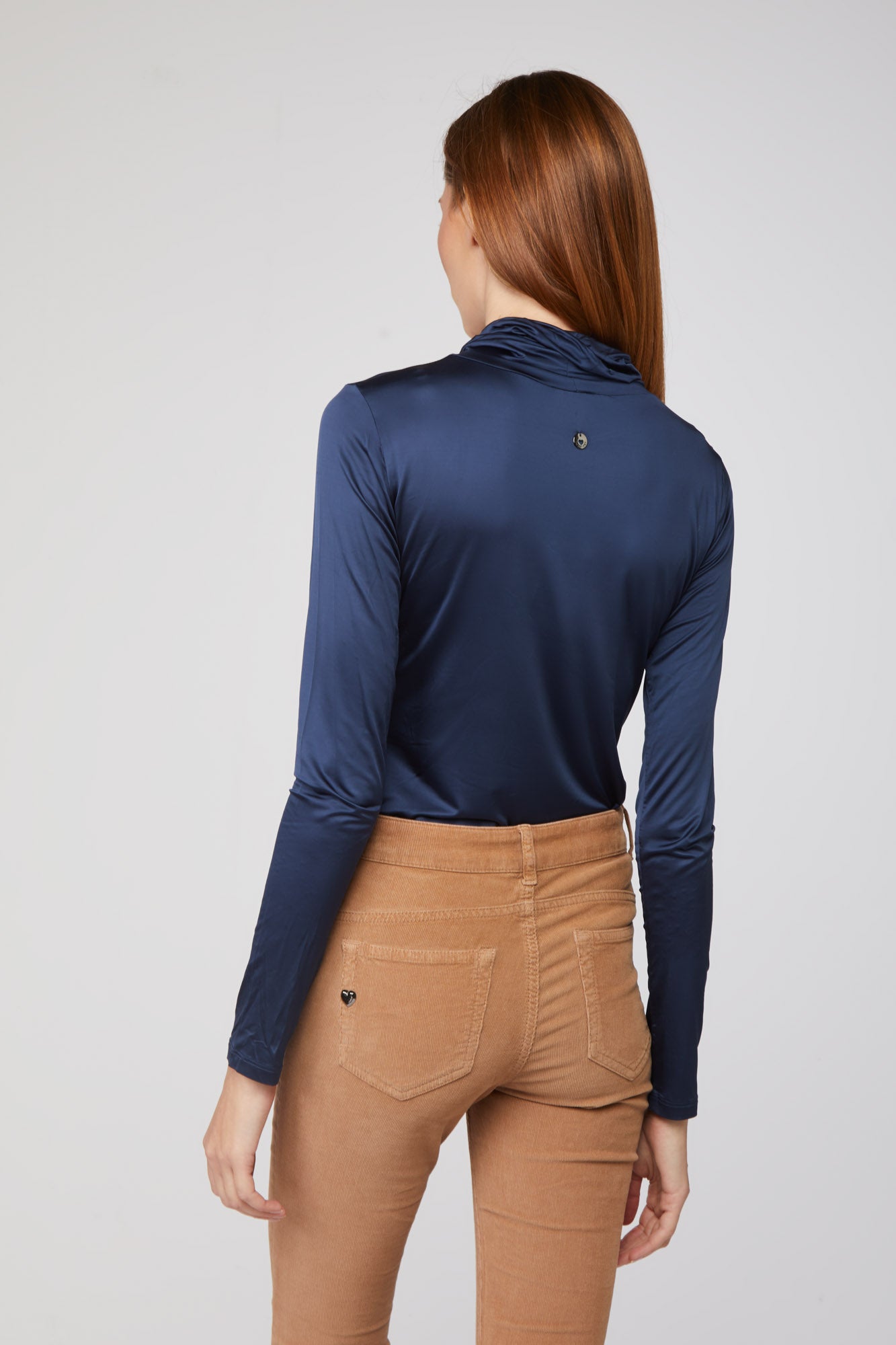 TWINSET Rollkragenpullover in glänzendem Blau